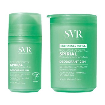 Zestaw SVR Spirial Vegetal, dezodorant, roll-on, 24 h, 50 ml + wkład uzupełniający, 50 ml
