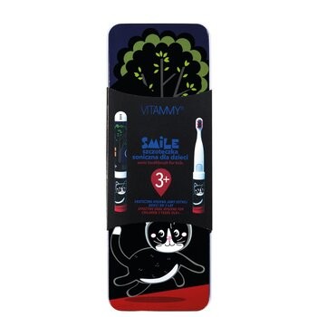 VITAMMY Smile Czarny Kot, szczoteczka soniczna dla dzieci z zębami mlecznymi 3 +