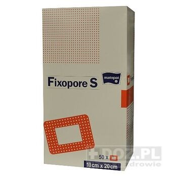 Fixopore S, opatrunek włókienny, chłonny, jałowy, 10 x 20 cm, 50 szt