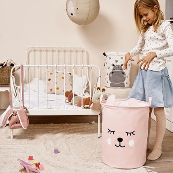 Waya, kosz pojemnik na zabawki miś różowy, 1 szt.