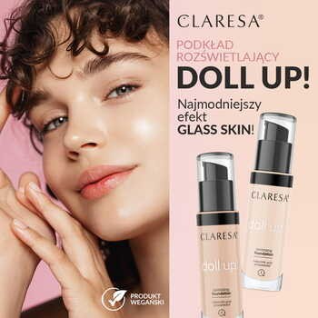 Claresa Doll Up!, podkład rozświetlający, 03 Light-Medium, 34 g