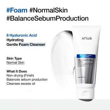 Anua 8 Hyaluronic Acid Moisturizing Gentle Gel Cleanser, nawilżający żel oczyszczający, 150 ml
