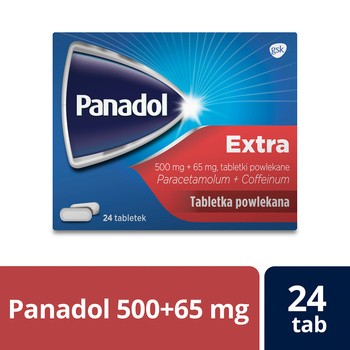 Panadol Extra, 500 mg+65 mg, tabletki powlekane, 24 szt.