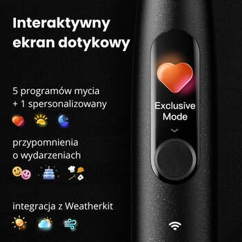 Oclean X Ultra 20, szczoteczka soniczna, czarna, 1 szt.