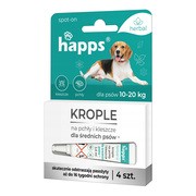 Happs Herbal, krople przeciw pchłom i kleszczom dla średnich psów, 10-20 kg, 2,5 ml x 4 szt. https://azcdn.doz.pl/image/d/product/23ac503c-scale-180x180.png
