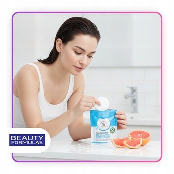 Beauty Formulas, złuszczające płatki z kwasem hialuronowym i ekstraktem z grejpfruta, 30 szt.