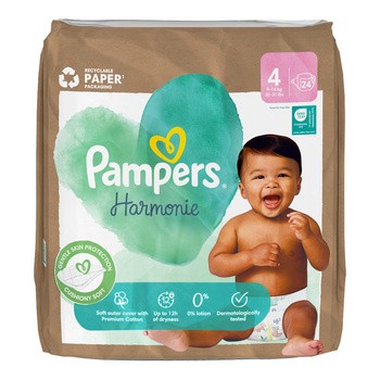 Pampers Harmonie 4, (9-14 kg), pieluszki jednorazowe, 24 szt.