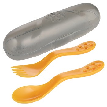 Canpol Babies, zestaw sztućców dla dziecka w etui, żółty, 1 szt.