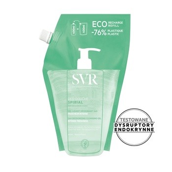 SVR Spirial Deo-douche, dezodorujący żel do mycia ciała i włosów, refill, 400 ml