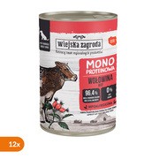 Zestaw 12 x Wiejska Zagroda Wołowina, mokra karma dla psa, 400 g