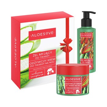 Zestaw Promocyjny Aloesowe, odżywczy krem do twarzy na noc, 50 ml + żel myjący do twarzy, 150 ml