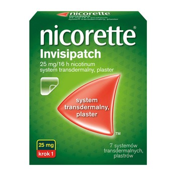 Nicorette Invisipatch, 25 mg/16 h, plastry transdermalne, 7 szt.