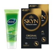 Zestaw prezerwatywy Skyn Original + żel Unimil AquaAloe