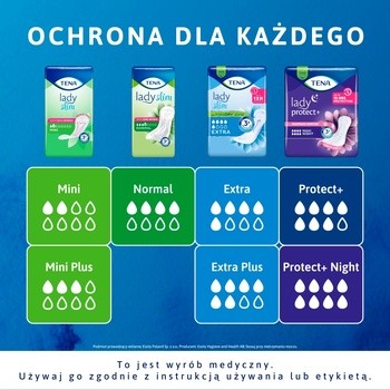 TENA Lady Slim Mini, specjalistyczne podpaski, 10 szt.