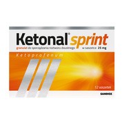 Ketonal Sprint, 25 mg, granulki do sporządzania roztworu doustnego, 12 saszetek