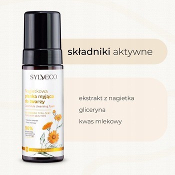 Sylveco, Nagietkowa pianka myjąca do twarzy, 150 ml