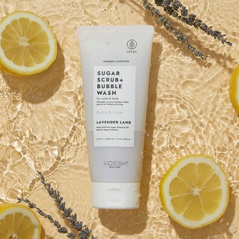 Voesh, cukrowy peeling myjący, lavender land, 210 g