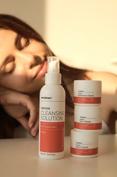 Zestaw Odexim, płyn oczyszczający, 150 ml + krem na ranek, 30 ml + krem na dzień, 30 ml + pasta na noc, 30 ml