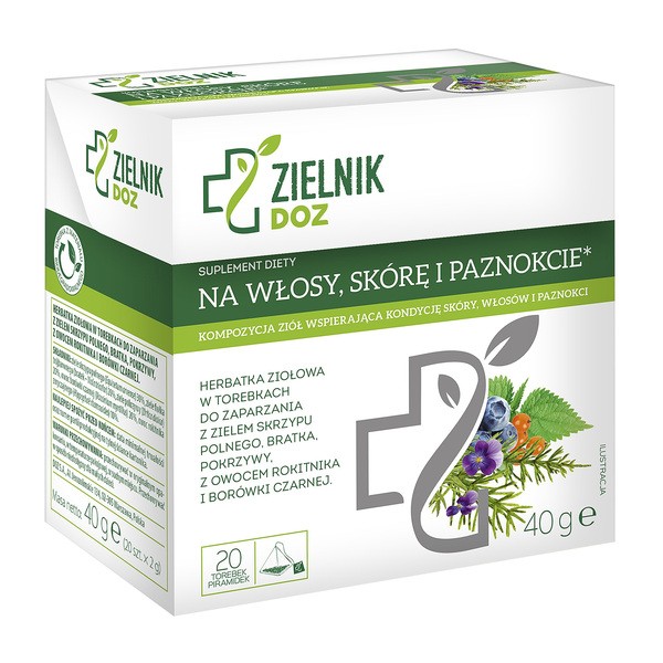 ZIELNIK DOZ ZIELNIK DOZ Na włosy skórę i paznokcie, herbatka ziołowa, 2 g, 20 sasz.