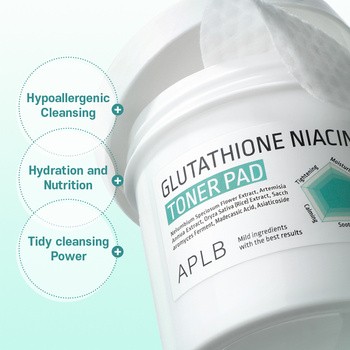 APLB Glutathione Niacinamide Toner Pad, płatki tonizujące do twarzy z glutationem i niacynamidem, 60 szt.