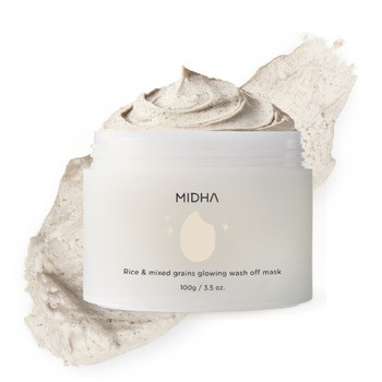 Midha Rice & Mixed Grains Glowing, Koreańska maseczka wash-off z ryżem i kompleksem składników roślinnych, 100 ml