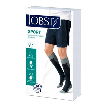 Jobst Sport, rozmiar M, szare, sportowe podkolanówki uciskowe, 15-20 mmHg, 1 para