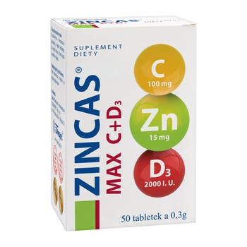 Zincas Max C+D3, tabletki, 50 szt.