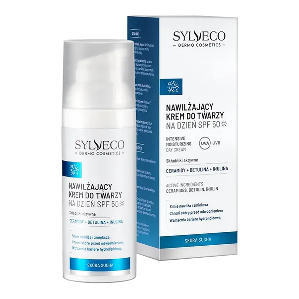 Дневной крем для лица Sylveco Dermo увлажняющий, SPF 50, для сухой кожи, 50 мл
