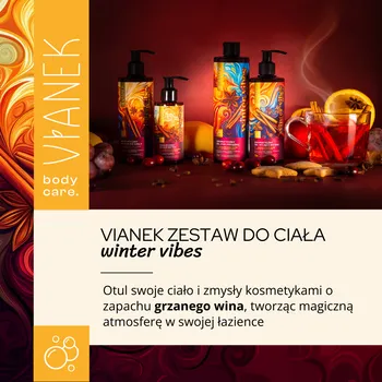 Vianek, zestaw do ciała Winter Vibes o zapachu grzanego wina, 400 ml + 300 ml + 300 ml + 145 ml