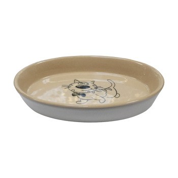 Nobby, owalna miska ceramiczna dla kota, kremowo-beżowa, 120 ml, 1 szt.