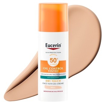 Eucerin Oil Control SPF 50+, żel-krem ochronny barwiący, 50 ml