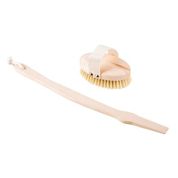 Hhuumm, szczotka do masażu ciała na sucho, miękkie włókno wersja z kijem No.4, 1 szt.