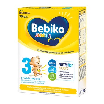 Bebiko Junior 3, mleko modyfikowane, proszek, smak waniliowy, 350 g