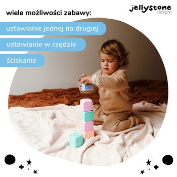 Jellystone Designs, silikonowe kostki edukacyjne, błękitny i miętowy, 2 szt.