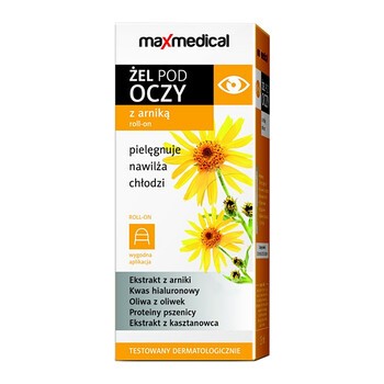 Maxmedical, żel pod oczy z arniką, roll-on, 15 ml