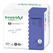Bambiboo Cottonwear, jednorazowe pieluszki z bawełną organiczną dla niemowląt, 3 Midi, (6-11 kg), 26 szt.
