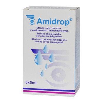 Amidrop, płyn do przemywania oczu, 6 x 5 ml