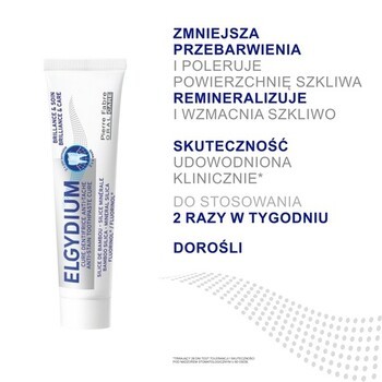 Zestaw Elgydium Whitening, pasta do zębów, wybielająca, 75 ml + Elgydium Brilliance & Care, pasta do zębów przeciw przebarwieniom, 30 ml