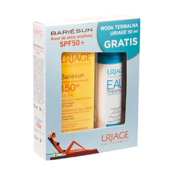 Zestaw Promocyjny Uriage Bariesun, krem do skóry wrażliwej SPF 50+, 50 ml + woda termalna, 50 ml
