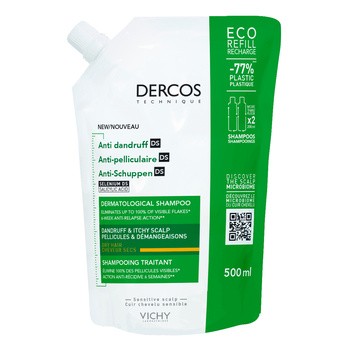Vichy Dercos DS, szampon przeciwłupieżowy, włosy suche, opakowanie uzupełniające, 500 ml