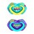 Canpol Babies, smoczek silikonowy, symetryczny, Neon Love, 18 m +, blue, 2 szt.