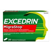 Excedrin MigraStop, 250 mg + 250 mg + 65 mg, tabletki powlekane, 20 szt. https://azcdn.doz.pl/image/d/product/3d7160b3-scale-180x180.png