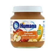 Humana 100% Organic Deserek jabłko-banan, bez dodatku cukru, 6 m+, 125 g