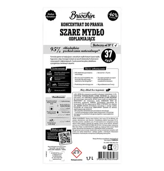 Briochin, koncentrat do prania, szare mydło odplamiające, zapas, 1,7 l