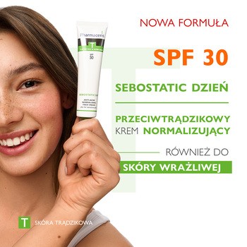 Pharmaceris T Sebostatic Day, Przeciwtrądzikowy Krem Normalizujący ,SPF30, 40 ml