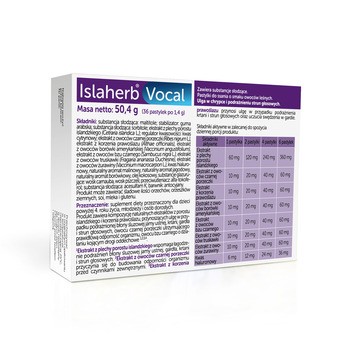 Islaherb Vocal, pastylki do ssania, 36 szt.