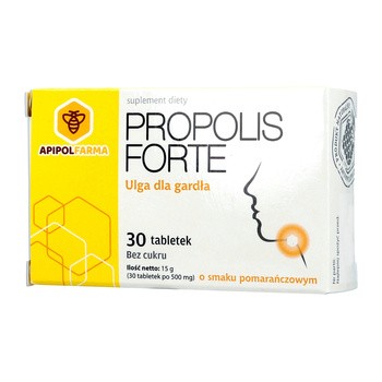 Propolis Forte, tabletki do ssania o smaku pomarańczowym, bez cukru, 30 szt.