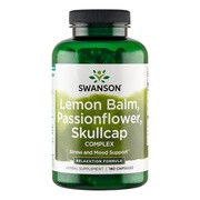 Swanson Lemon Balm, Passionflower & Skullcap complex, kapsułki, 180 szt.