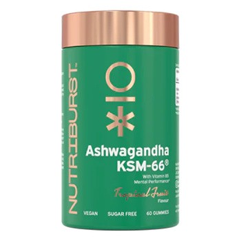Nutriburst Ashwagandha KSM-66, żelki, smak owoce tropikalne, 60 szt.