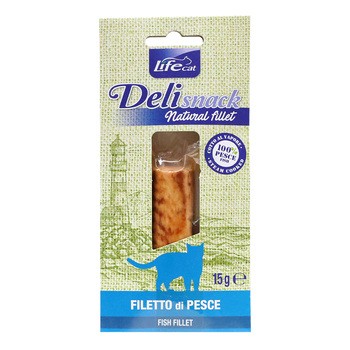Life Cat Deli Snack Fish Fillets, przysmaki z gotowanego fileta rybnego dla kotów, 15 g